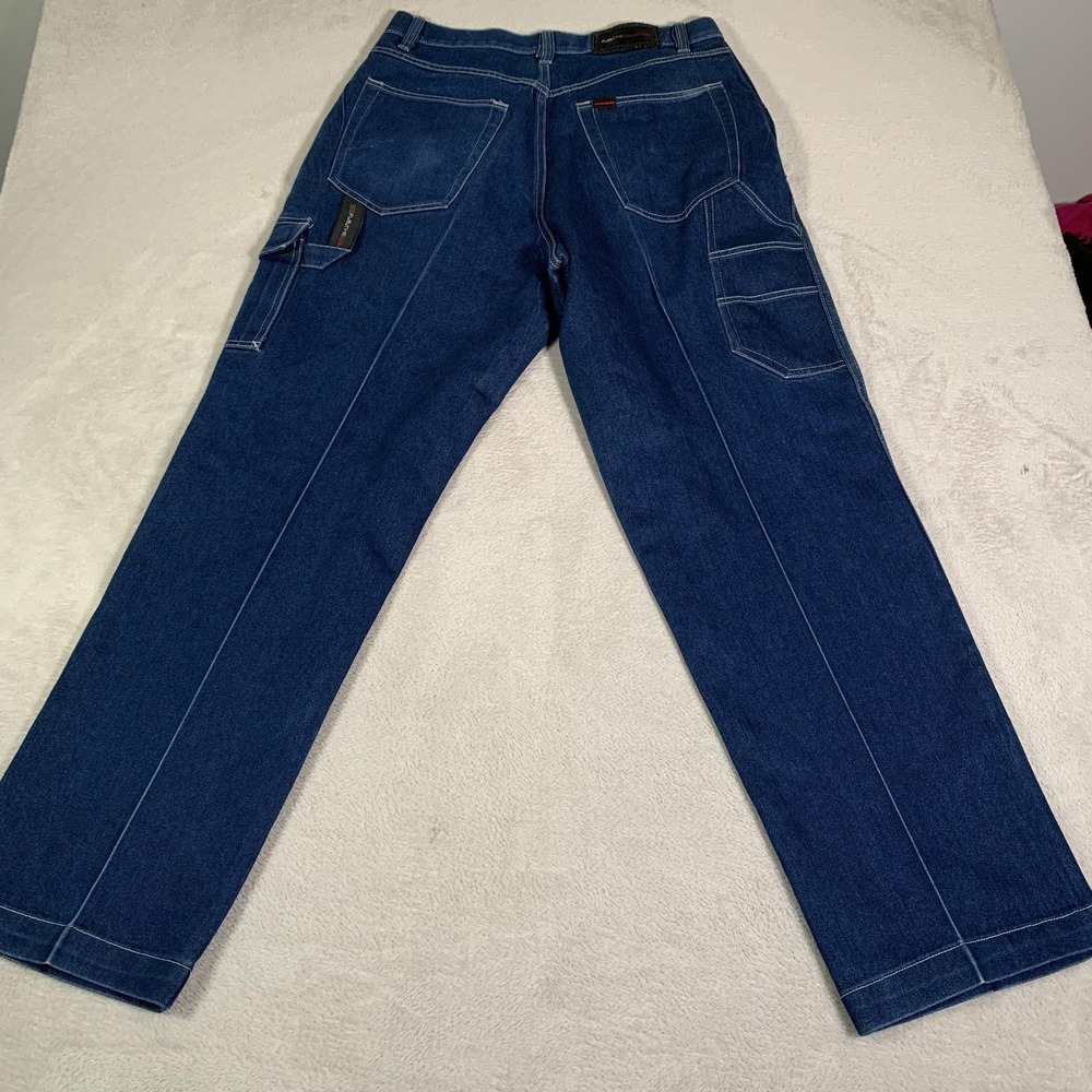 FUBU The Collection Jeans Mens 34x33 (Tag 36x34) Dark‎ Wash Straight Carpenter